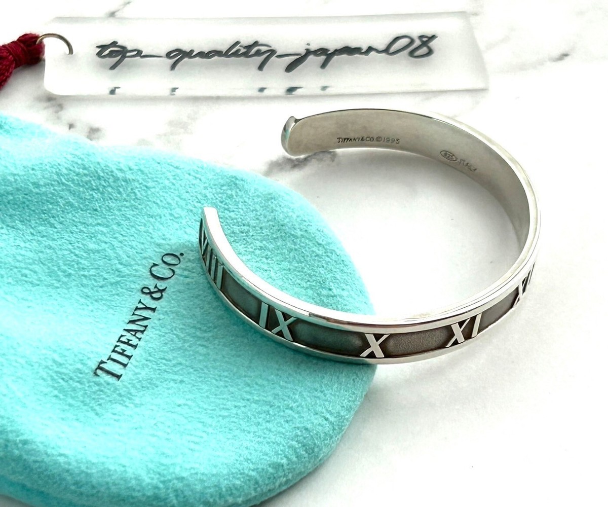 TIFFANY&Co Atlas Roman Numerals Cuff Bracelet Silver 925 Fast