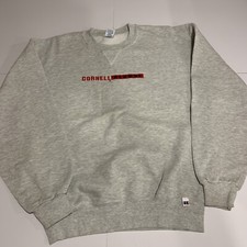 Vintage RUSSELL ATHLETIC Grey Crew Neck Sweatshirt Large Embroidered University