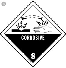 Corrosive Labels / Sign UN Labels 100 x 100mm Quantity 4 Black & White