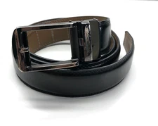 Roxoni Collections Track Belt Black Mens Up To Sz 42" Adjustable Genuine Leather