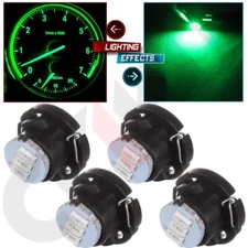 4PCS Green T5 Neo Wedge LED Light Panel A/C Climate Control Lamps Switch Bulbs