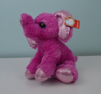 Aurora Dreamy Big Eyes Elephant Plush Stuffed Animal Toy Pink Silver Shimmer | eBay