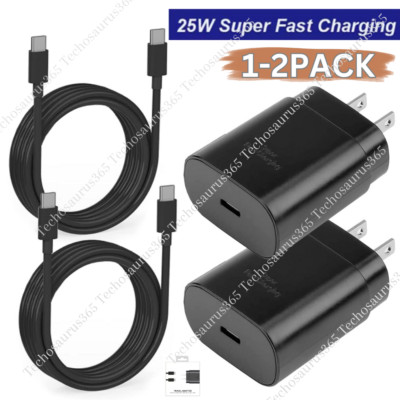 25W Type C USB-C Cable Super Fast Wall PD Charger For Samsung Galaxy S20 S21 S22