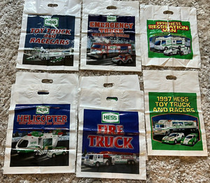 Hess Truck Collector Plastic Bags 8 from Various Years Vintage 1996-2006