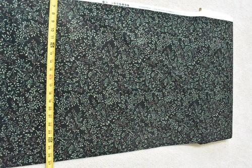 By 1/2 Yd, Green & Brown Leaves on Black Quilt Cotton, Maywood, Simpatico, B1522 - Picture 4 of 6