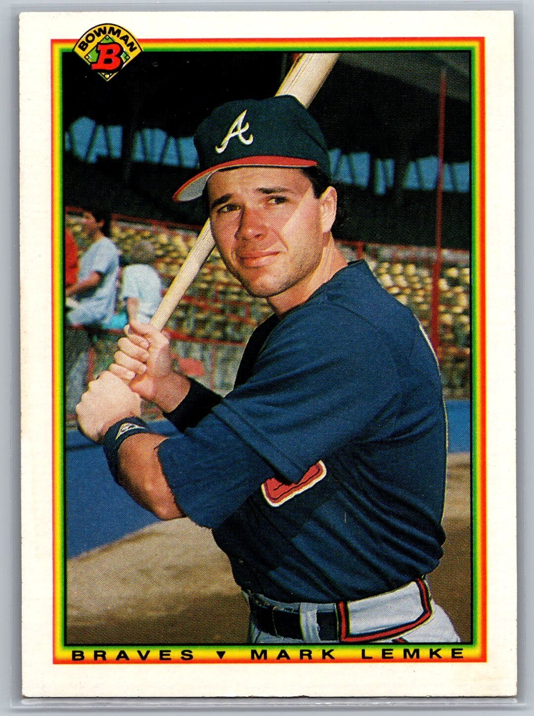 1990 Bowman - #11 Mark Lemke Atlanta Braves MLB Baseball Card