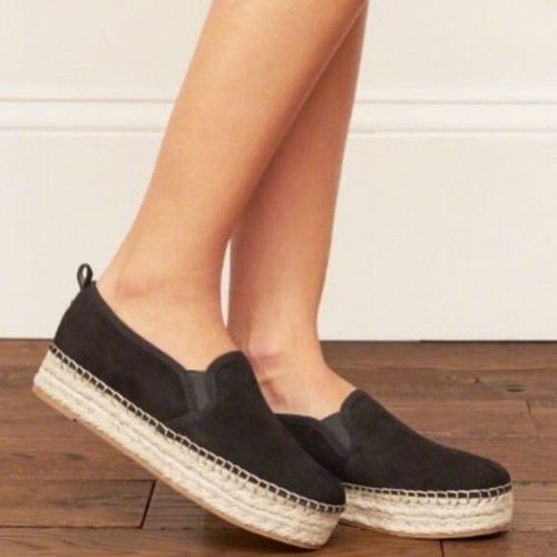 Sam Edelman Women's - Size 6.5M Carrin Black Suede Espadrille Platform  Shoes | eBay