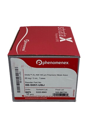 (49) PHENOMENEX Strata-XL-AW 100um Polymeric Weak Anion 3mL Tubes 8B-S051-UBJ