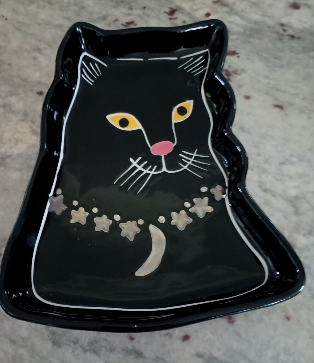 Anthropologie Francesca Kaye BLACK CAT Magic Silver Moon New