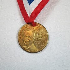 George H W Bush 41st President 1989 Inauguration Medal Ribbon Dan Quayle Vintage