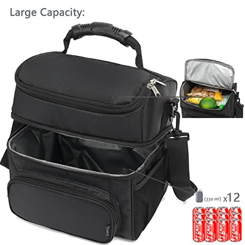 Double Layer Cooler Insulated Lunch Bag Adult Lunch Box Large Tote Bag