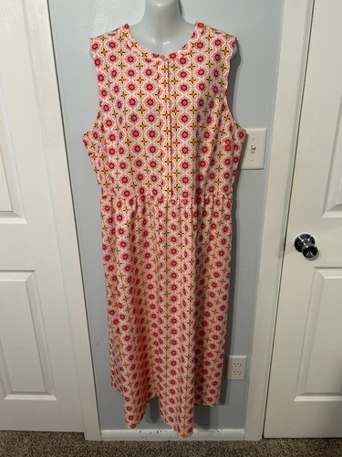 NWT Croft & Barrow Pink Multi-Color Sleeveless Summer Dress Size XL