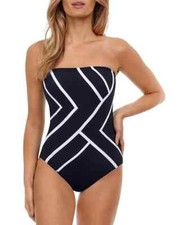 NWT Gottex Black Women Graphic Print One Piece Swimsuit 8 ymy1023