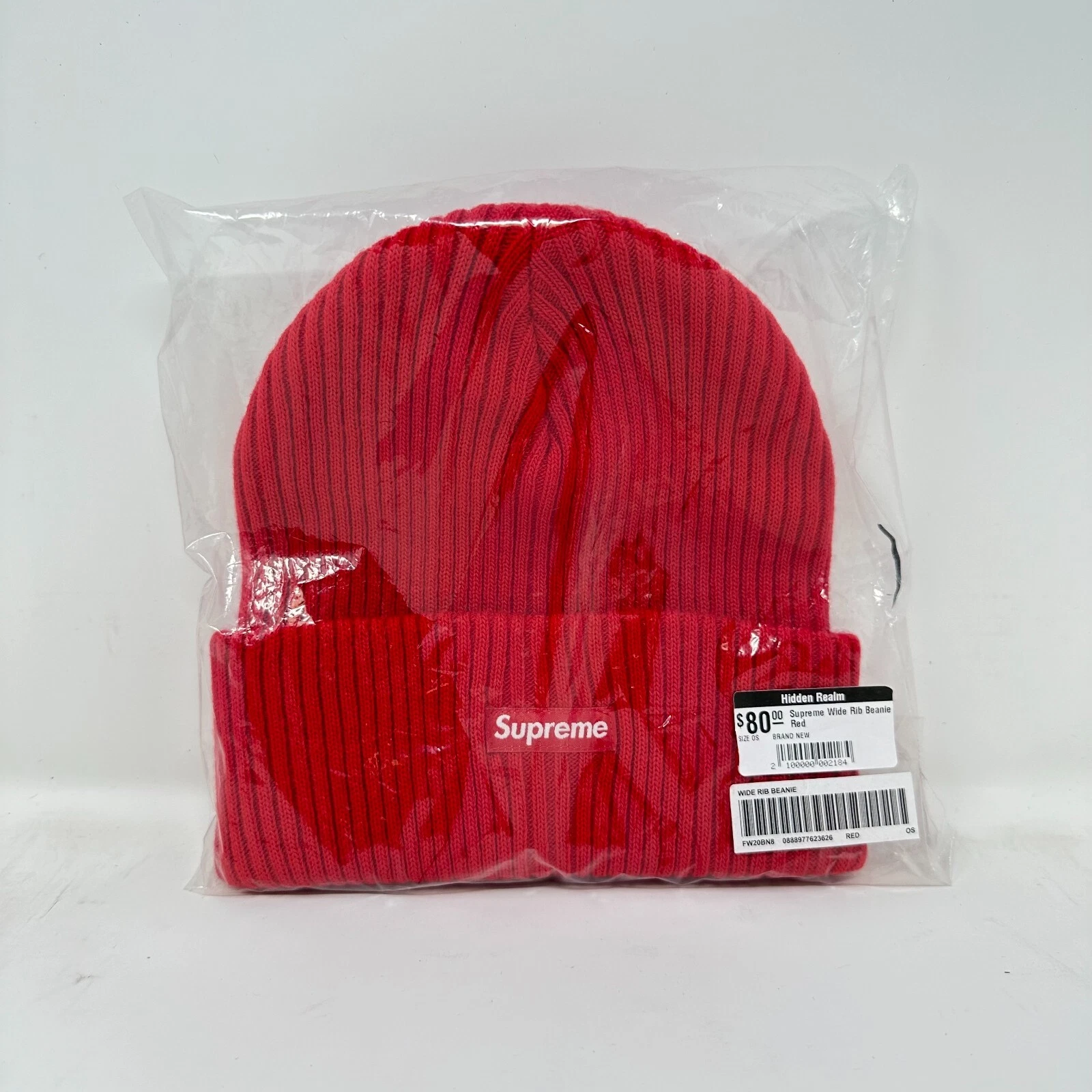 One Size Supreme Wide Rib Beanie Red BRAND NEW IN BAG