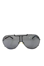 Valentino Womens Crystal Embellished 5510/S Black Lenses Shield Sunglasses Black