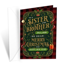 Prime Greetings Sister and Brother In Law Christmas Card, Made in America,