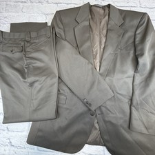 Taos Country Mens Western Suit Yoke 48L 40x34 Gray Rockabilly Cowboy Herringbone