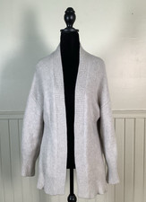 Le Kasha Paris 100% Cashmere Cardigan Sweater Open Front Heather Gray
