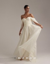 Sold Out ASOS off the shoulder maxi Wedding Dress. Size [12] NWT
