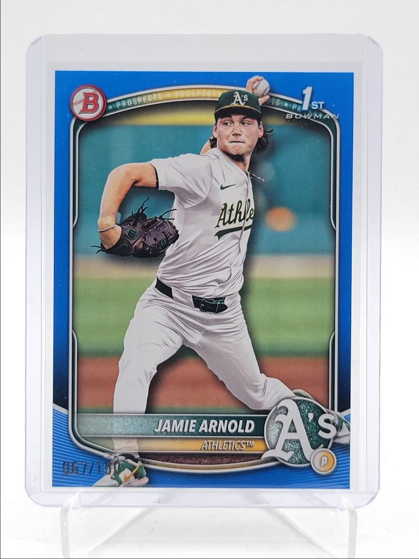 JAMIE ARNOLD 2025 BOWMAN DRAFT 1ST BLUE BORDER PAPER #BD-30 /150 Q2754