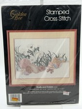 Golden Bee Stamped Cross Stitch 20341 Shells and Daisies Beach Nature