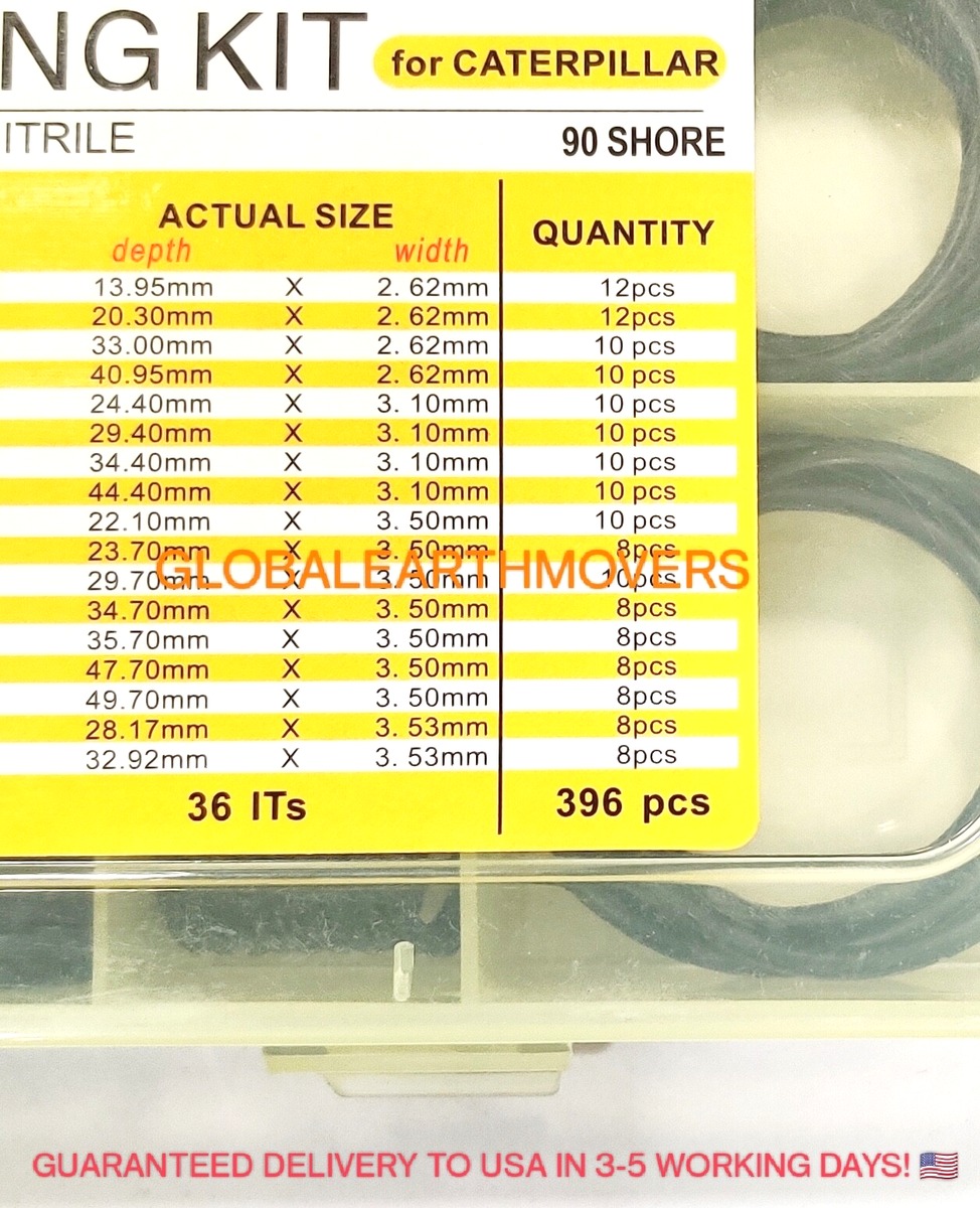 Komatsu Genuine Parts - Glant Master O-Ring Seal Kit - 435 Pieces - Nitrile 90 Shore - Fits Excavators & Backhoe Loaders