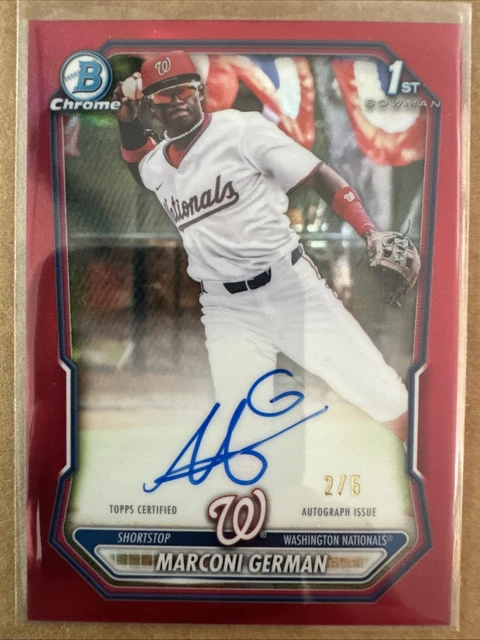 2026 Bowman Chrome Marconi German 1st Bowman Autograph Red Refractor /5 RARE!