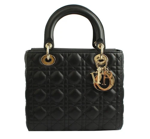 Petit fourre tout et épaule Dior noir agneau cannage dame argent 26865175
