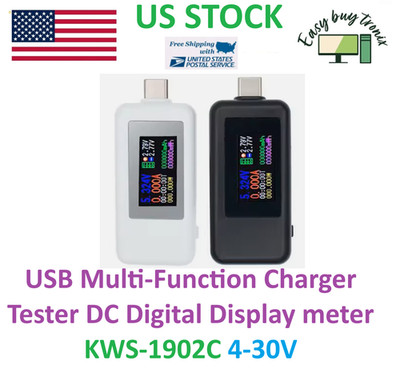 2Pcs USB Multi-Function Charger Tester DC Digital Display meter KWS-1902C 4-30V