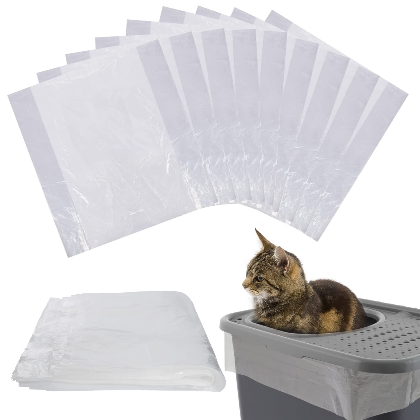 24 Pcs Litter Pan Liners Fit for Petmate Brand, with Top Ent