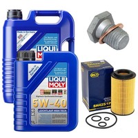 MotoröL Filter Set 5W-40 Liqui Moly 6 Liter + Schraube FüR Bmw 5Er 3Er E46 E39