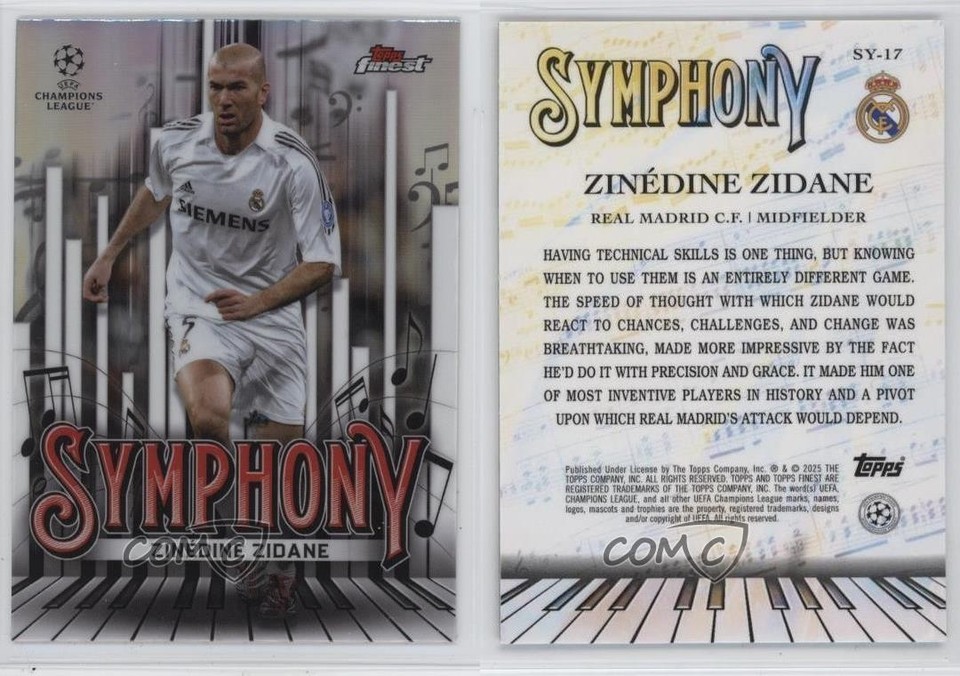 2024 Topps Finest UEFA Club Competitions Symphony Zinedine Zidane ...