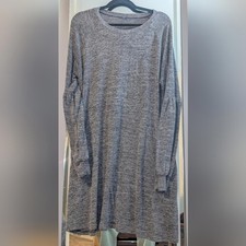 Jeather Gray Knit Long-Sleeve Dress