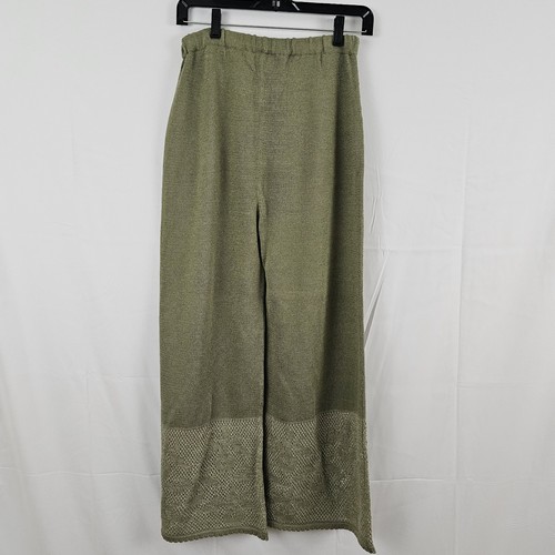 Sandy D'Andrade 3-teiliges Outfit grün offen Strick Shirt Cardigan weites Bein Hose - Bild 16 von 17