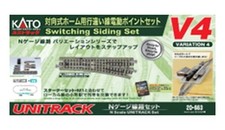 KATO N Gauge V4 Facing Line for Opposite Platform Electric Point Set Railway Mod