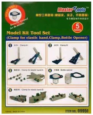 Model Kit Tool Set (Clamp for Elastic Band, Clamp, Bottle Opener)