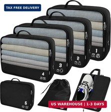 7 Set Compression Packing Cubes for Travel, Luggage Organizer Bags for Suitcases
