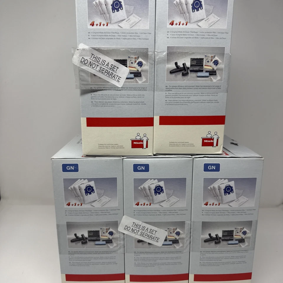 5 Boxes Total Genuine Miele GN 20 Bags, 5 Motor Filters, 5 AirClean Filters - Image 4 of 4