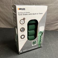 Woods Outdoor Yard Stake Photocell Built-In Timer 13547WD Christmas Lights