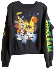 Vtg 90’s  SpaceJam Warner Brothers Sweatshirt Men Unisex Women Size L Black