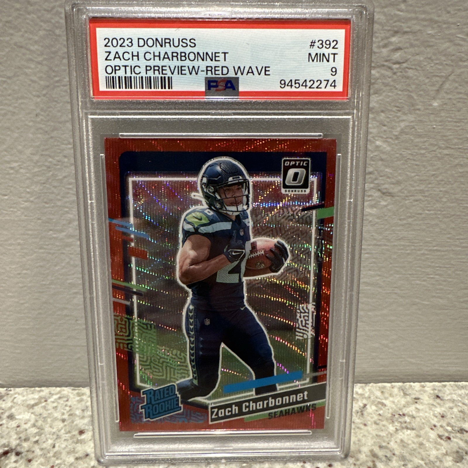 2023 Panini Donruss ZACH CHARBONNET Optic Preview Red Wave Prizm RC PSA 9 POP 1!