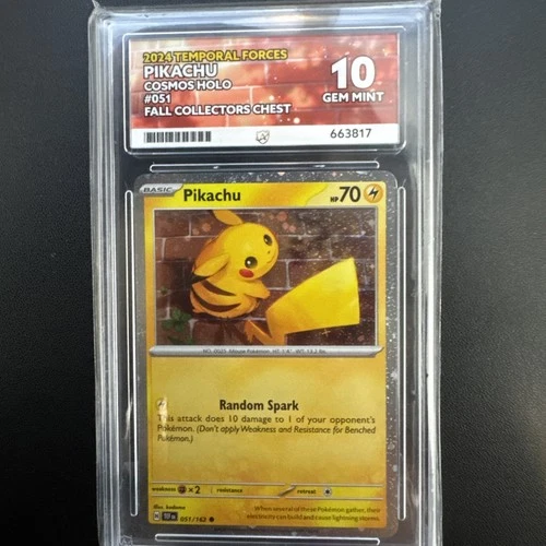 Pokémon TCG Pikachu 051/162 Temporal Forces Cosmos Holo ACE 10