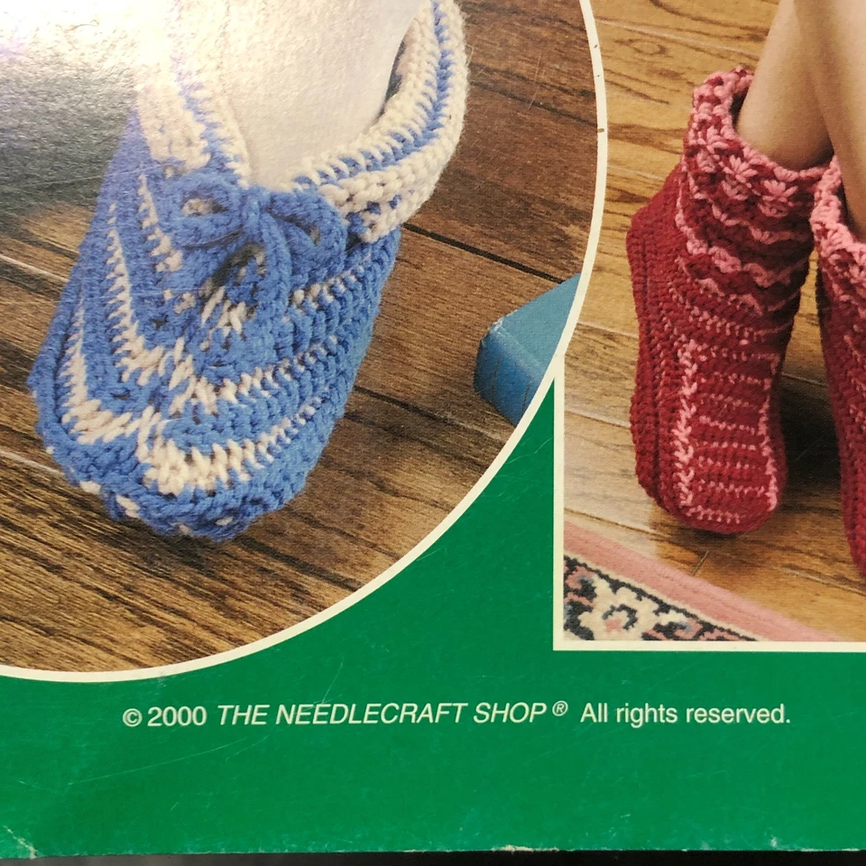 SLIPPERS ON THE DOUBLE Crochet Patterns 7 Designs 2000 Darla Fanton - Image 3 of 4