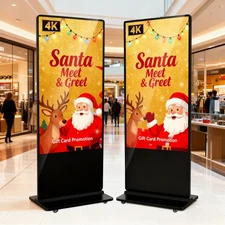 Commercial LCD Screen Digital Signage Display 2K Touchscreen Advertizing  Kiosks