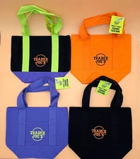 NEW TRADER JOE'S HALLOWEEN MINI CANVAS TOTE BAG - SET Of 4 -LIMITED EDITION)