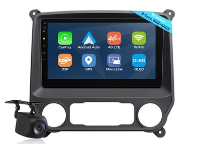 GMSX6S2 QLED 6+64 10.1''Android Car Stereo GPS for Chevy Silverado Sierra 2014-18