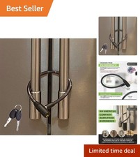 Versatile Stainless Steel Child-Proof Lock for French Door Refrigerators, Black