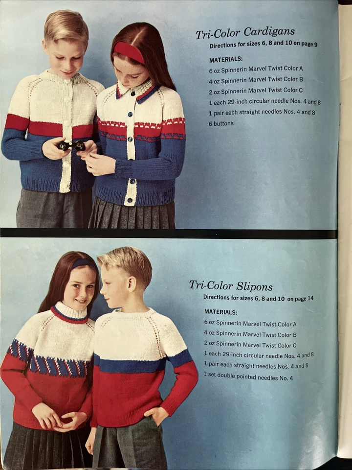 1963 Spinnerin #309  101 Ideas Knitting Patterns Sweaters Women~Men~Children - Image 4 of 4
