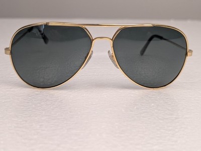 Vintage Classic Aviator Sunglasses Gold Tone Frame Pilot Style Retro Top Gun 
