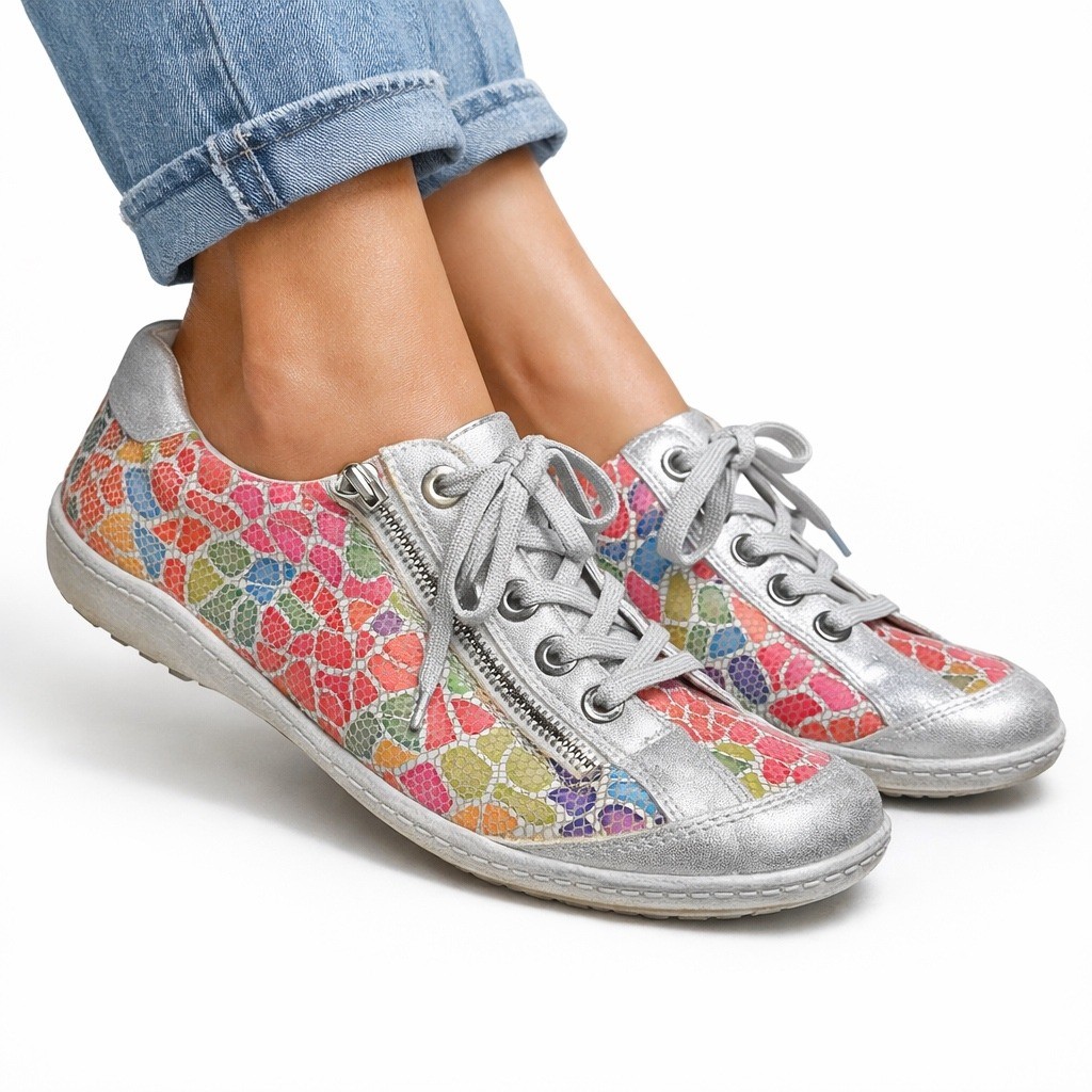 Remonte Womens EU 40 US 9-9.5 Metallic Multicolor Crackle Le